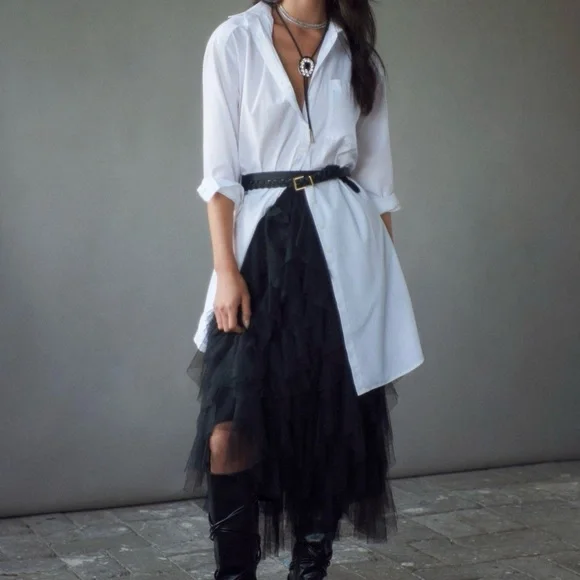 Anthropologie Maeve Maxi Tunic Buttondown Top White NEW $120 SOLD OUT - Picture 7 of 10